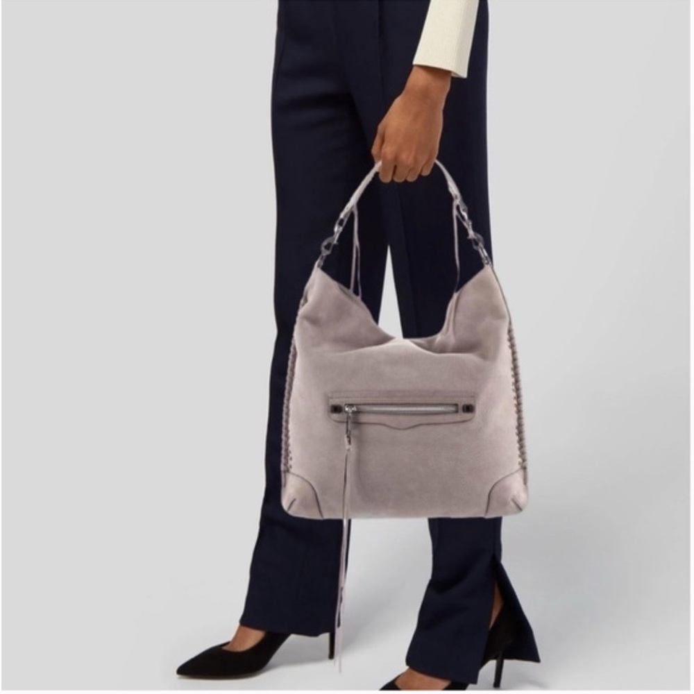 Rebecca Minkoff Regan Hobo Bag in super soft gray leather